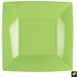 Plastic Plate Flat Lime Green "Nice" PP 29 cm (12 Units) 