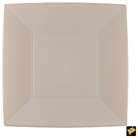 Plastic Plate Flat Beige "Nice" PP 29 cm (144 Units)