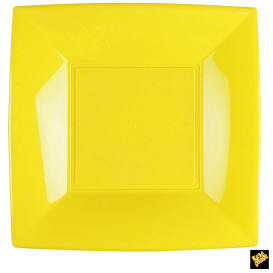 Plastic Plate Flat Yellow "Nice" PP 29 cm (12 Units) 