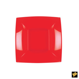 Plastic Plate Deep Red "Nice" PP 18 cm (25 Units) 