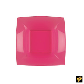 Plastic Plate Deep Fuchsia "Nice" PP 18 cm (300 Units)