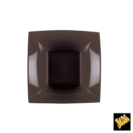 Plastic Plate Deep Brown "Nice" PP 18 cm (25 Units) 