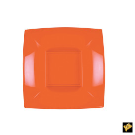 Plastic Plate Deep Orange "Nice" PP 18 cm (25 Units) 