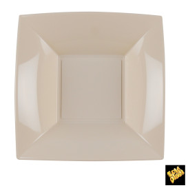 Plastic Plate Deep Beige "Nice" PP 18 cm (300 Units)