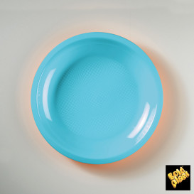 Plastic Plate Flat Turquoise Round shape PP Ø22 cm (50 Units) 