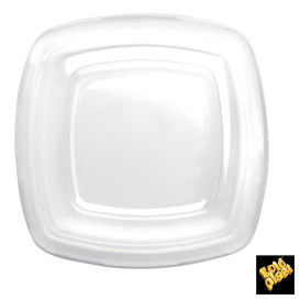 Plastic Lid Clear for Plate Square shape PET 18 cm (300 Units)