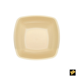 Plastic Plate Deep Cream Square shape PP 18 cm (25 Units) 