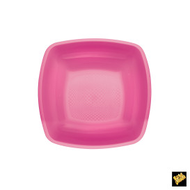 Plastic Plate Deep Fuchsia Square shape PP 18 cm (25 Units) 