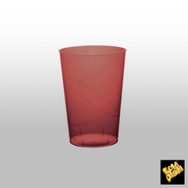 Plastic Cup PS "Moon" Burgundy Clear 230ml (700 Units)