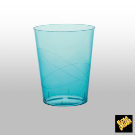 Plastic Cup PS "Moon" Turquoise Clear 350ml (20 Units) 