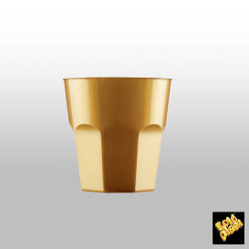 Plastic Cup for Cocktail PS Gold Ø7,3cm 220ml (1000 Units)