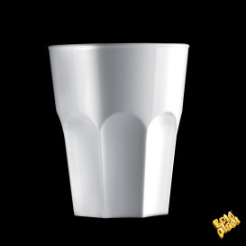 Plastic Glass SAN Reusable "Rox" White 300ml (8 Units) 