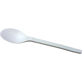 Cornstarch Spoon PLA Biodegradable White 15,5cm (500 Units)