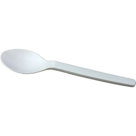 Cornstarch Teaspoon PLA Biodegradable White 12cm (500 Units)