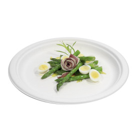 Sugarcane Plate White Ø26 cm (400 Units)