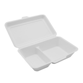 Sugarcane Hinged Burger Container 24,0x12,5x6,5cm (400 Units)