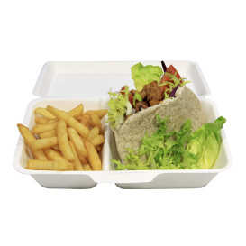 Sugarcane Hinged Burger Container 24,0x12,5x6,5cm (400 Units)