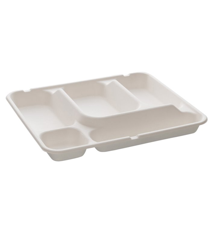 Sugarcane Tray 5 Compartments 30x24x4cm (50 Units) 