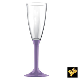 Plastic Stemmed Flute Sparkling Wine Lilac 120ml 2P (40 Units)