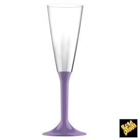 Plastic Stemmed Flute Sparkling Wine Lilac 160ml 2P (40 Units)