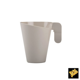 Plastic Cup "Design" Cream 155ml (12 Units) 