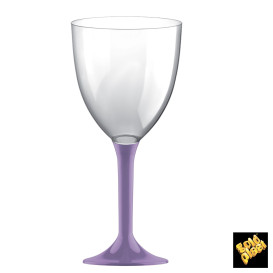 Plastic Stemmed Glass Wine Lilac Removable Stem 300ml (40 Units)