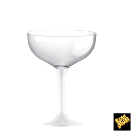 Plastic Stemmed Flute White 200ml 2P (40 Units)