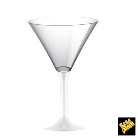 Plastic Stemmed Glass Cocktail White 185ml 2P (200 Units)