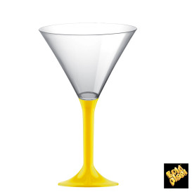 Plastic Stemmed Glass Cocktail Yellow 185ml 2P (40 Units)