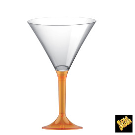 Plastic Stemmed Glass Cocktail Orange Clear 185ml 2P (40 Units)