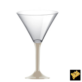 Plastic Stemmed Glass Cocktail Beige 185ml 2P (40 Units)