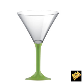 Plastic Stemmed Glass Cocktail Lime Green 185ml 2P (200 Units)