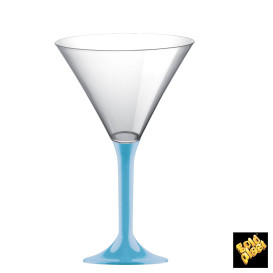 Plastic Stemmed Glass Cocktail Turquoise 185ml 2P (200 Units)