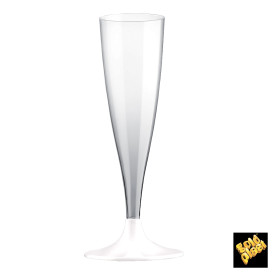 Plastic Stemmed Flute Sparkling Wine White 140ml 2P (400 Units)