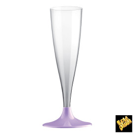 Plastic Stemmed Flute Sparkling Wine Lilac 140ml 2P (400 Units)