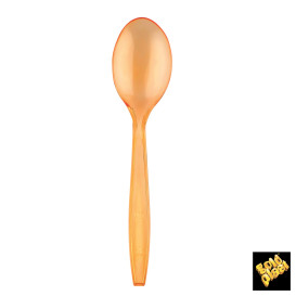 Plastic Spoon PS Premium Orange 19cm (50 Units) 