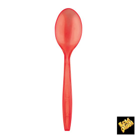 Plastic Spoon PS Premium Red 19cm (1000 Units)