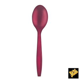 Plastic Spoon PS Premium Burgundy 19cm (1000 Units)