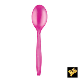 Plastic Spoon PS Premium Fuchsia 19cm (1000 Units)