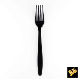 Plastic Fork Premium PS Black 19cm (1000 Units)