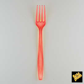 Plastic Fork PS Premium Red 19cm (1000 Units)