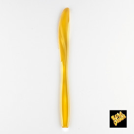 Plastic Knife PS Premium Gold 19cm (1000 Units)