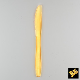 Plastic Knife PS Premium Yellow 19cm (50 Units) 