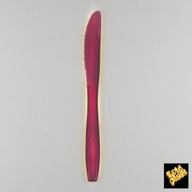 Plastic Knife PS Premium Burgundy 19cm (1000 Units)