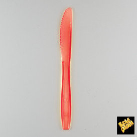 Plastic Knife PS Premium Red 19cm (50 Units) 