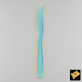 Plastic Knife PS Premium Turquoise 10cm (50 Units) 