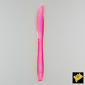 Plastic Knife PS Premium Fuchsia 19cm (50 Units) 