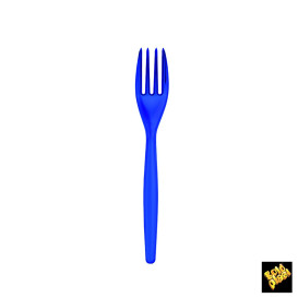 Plastic Fork PS "Easy" Blue Pearl 18cm (20 Units) 