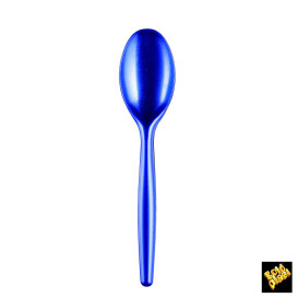 Plastic Spoon PS "Easy" Blue Pearl 18,5 cm (20 Units) 