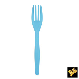 Plastic Fork PS "Easy" Turquoise 18cm (20 Units) 